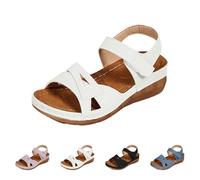Sandals Width H Women's Lightweight Summer Shoes Women's Slip In Roman Sandals Breathable Platform Sandals Mother's Day Orthopaedic Shoes with Adjustable Strap Women's Sandals Platform Comfortable
