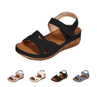 Sandals Width H Women's Lightweight Summer Shoes Women's Slip In Roman Sandals Breathable Platform Sandals Mother's Day Orthopaedic Shoes with Adjustable Strap Women's Sandals Platform Comfortable