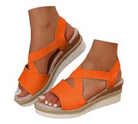 sandals with arch support for women Orthopedic Wedge Sandals Open Toe Casual Strappy Platform Espadrilles Sandal Dressy Comfortable Walking Slip on Summer Shoes with Ankle Strap Beach Slippers Flats