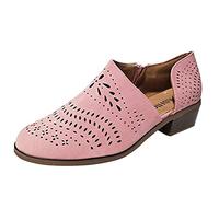 Sandals with Heel, Women's Sandals with Heel, Black Shoes, Booties, Ankle Low Neck, Heel, Women's Zip, Single Casual Bore Boots, Women's Shoes, Mother's Day, pink, 5 UK