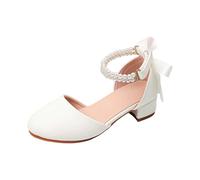 Sandals with pearl straps, casual everyday shoes for toddlers, firm fit for school, leisure, ideal for combining with dresses, easy to clean by wiping, suitable for spring, perfect for, White, 1 UK