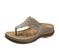 Sandals with Thick Sole Women's Flip Flops Women's Toe Separator Sliders Open Back Toe Sandals Holiday Slippers Indoor Outdoor Slippers Washable Shoes Breathable and Comfortable Sandals, gray, 6 UK