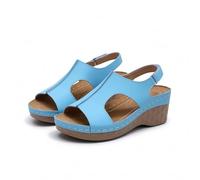 Sandals with Wedge Heel for Women, Summer Shoes, Non-Slip Slingback Sandals, Comfortable Roman Sandals, Breathable Hiking Sandals with Soft Footbed, Women's Sandals, Open Toe, Casual Shoes, sky blue