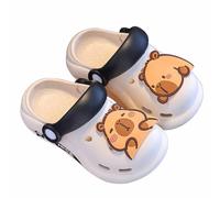 Sandals Women 38 Girls Toddler Sandals Casual Comfortable Beach Slip On Outdoor Sandals with Adjustable Straps and Cute Capybara Design, Soft Sole for Spring EVA 34, White, 31 EU XX-Schmal
