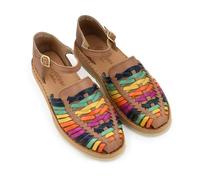 Sandals women Huarache Sandal Colorful Leather Mexican Style Color Colors 3050 Ankle Strap, Colors, 7 UK