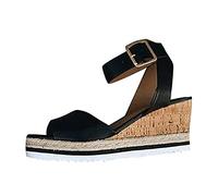 Sandals Women Retro Fashion Open Toe Ankle Platform Wedges Shoes Red Size: 1