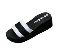 Sandals Women Summer Slippers Indoor Outdoor Flip Flops Beach Shoes Black Size: 2/2.5 UK