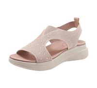 Sandals Womens Beach Casual Soft Soled Womens Sandal Wedge Open Toe Slip On Hiking Outdoor Slingback Sport Sandals Quick-Dry Mesh Knit Sandal Barefoot Breathable Wading Walking (5.5)
