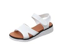 Sandals Women's Breathable Mesh Shoes Lightweight Toe Freedom Orthopaedic Beach Shoes Comfortable Everyday Health Shoes Easy Slip On Soft Sole Knitted Sandals Trekking Sandals, White, 9 UK