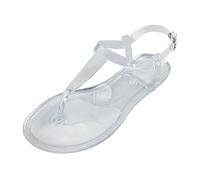 Sandals Women's Comfortable Sandals Leisure Toe Separator Elastic Band Slingback Lightweight Beach Sandals Summer Elegant Boho Flat Flip Flops T-Strap Summer Shoes Soft Soles, transparent, 9 UK