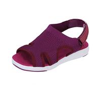Sandals Women's Elegant Flat Slippers Women's Summer Mesh Leisure Sandals Open Toe Breathable Trekking Sandals Comfortable Outdoor Sandals Lovers Flat Sandals Soft Non-Slip Sports Sandals, purple, 7