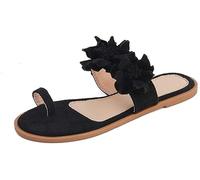 Sandals Women's Flower Summer Floral Toe Loop Flip Flops Sandals Women Bunion Sandals Flat Sole Slippers Orthopedic Flip Flops Summer Shoes Toe Ring Orthopedic Sandals