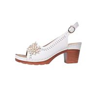 Sandals Women's Heel Peep Open Toe Cap Sandals Slip On Slippers Thick Bottom Sandals Summer Shoes Leisure Shoes Non-Slip Slippers Lightweight Beach Sandals Walking Sandals, White, 10 UK