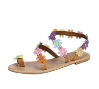 Sandals Women's Mules Comfortable Summer Sandals Fashion Spring Summer Women's Sandals Flat Colourful Lightweight Casual Art Beach, multicoloured, 8.5 UK