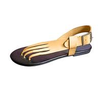 Sandals Women's Mules Comfortable Summer Sandals Outdoor Sandals Women's Shoes Art Breathable Leisure Sandals for Women, gold, 6 UK