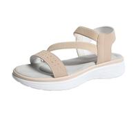 Sandals Women's Orthopaedic Open Beach Non-Slip Wedge Sandals Summer Shoes Classic Comfortable Summer Elegant Adjustable Wide Foot Breathable Platform, beige, 6 UK