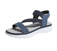 Sandals Women's Orthopaedic Open Beach Non-Slip Wedge Sandals Summer Shoes Classic Comfortable Summer Elegant Adjustable Wide Foot Breathable Platform, blue, 7 UK