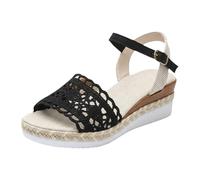 Sandals Women's Platform Black Beach Sandals Women's Beige Non-Slip Comfortable Sandals Modern Leisure Sandals Stable Elegant Sandals Simple Platform Sandals for Sea Party Toe Sandals, black, 7 UK