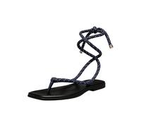 Sandals Women's Shoes, Lightweight Construction, Rope Strap, Boho Look, Braided Sole, Flat Step, Hot Days, Comfortable Slip-On Sandals, Breathable Sandals, Leisure Summer Shoes, navy, 8 UK