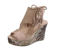 Sandals Women's Summer Comfortable Wedge Sandals Peep Toe Breathable Platform Sandals Soft Sole Strap Sandals Mules Summer Shoes Roman Sandals Women with Wedge Heel, khaki, 5 UK