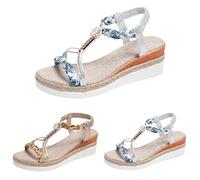 Sandals Women's Summer Elegant Wedge Heel, Roman Sandals, Women's Summer Platform Sandals, Open Toe, Breathable Beach Shoes, Fashionable Leisure Sandals, Comfortable Outdoor Sandals, Lightweight Straw