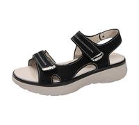 Sandals Womens Summer Sandals 2025 Wide Fit Comfy Adjustable Strap Wedge Sandal Lightweight No-Slip Platform Walking Shoes with Open Toe Orthopaedic Design Outdoor Comfort Arch Support (01 Black, 6)