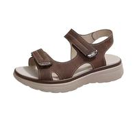 Sandals Womens Summer Sandals 2025 Wide Fit Comfy Adjustable Strap Wedge Sandal Lightweight No-Slip Platform Walking Shoes with Open Toe Orthopaedic Design Outdoor Comfort Arch (01 Coffee, 6.5)