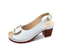 Sandals Women's Summer Shoes Comfortable Women's Slip On Sandals with Breathable Materials Casual Outdoor Sandals with Durable Heel for Spring Ideal for Everyday Travel Leisure, White, 5 UK