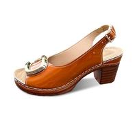 Sandals Women's Summer Shoes Comfortable Women's Slip On Sandals with Breathable Materials Casual Outdoor Sandals with Durable Heel for Spring Ideal for Everyday Travel Leisure, orange, 9 UK