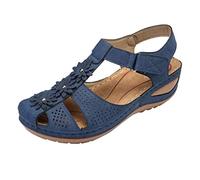 Sandals Women's Summer Washable Orthopaedic Slingback Lightweight Sandals Non-Slip Chic Slippers Summer Shoes Comfortable Open Toe Casual Women's Sandals, blue, 2/2.5 UK
