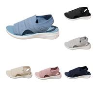Sandals Womens Summer Washable Slingback Orthopedic Slide Platform Sport Sandals With Arch Support W-edge Walking Sandals Casual Thick Bottom Comfy Knit Sandals