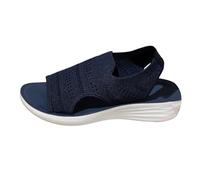 Sandals Womens Summer Washable Slingback Orthopedic Slide Platform Sport Sandals With Arch Support W-edge Walking Sandals Casual Thick Bottom Comfy Knit Sandals