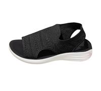 Sandals Womens Summer Washable Slingback Orthopedic Slide Platform Sport Sandals With Arch Support W-edge Walking Sandals Casual Thick Bottom Comfy Knit Sandals