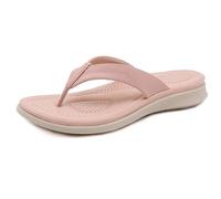 Sandals Womens Wedge Comfy Air Cushion Clip Toe Flip Flats Flops Ladies Non Slip T-Strap Summer Outdoor Beach Slippers Size 3.5-8 UK (5,Pink)