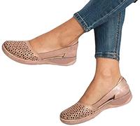 Sandals Womens Wedge Summer Ladies Leather Sandal Closed Toe Platform Shoes Faux Leather Round Toe Casual Rome Leisure Beach Sandals,Blue,41