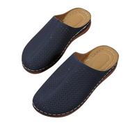 Sandals Women's White Plain Sandals with Heel Platform Simple Beach Sandals Slip-On Summer Sandals Breathable Slippers Waterproof Elegant Sandals for Travel Holiday Slip-On Shoes, navy, 8.5 UK