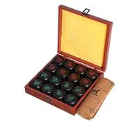 Sandalwood Chinese Chess Set - Xiangqi Strategy Board Game for 2 Players | Travel-Friendly Gift Box with Leather Chessboard(5.8cm/2.3in)