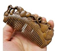 Sandalwood Combs Solid Wood Carving Comb Anti-Static Beard Handicraft Hair Styling Valentine's Day for all types of hair Styling(12cm-B)