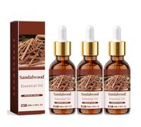 Sandalwood Essential Oil,Great for use in Bath Bombs,Sandalwood Oil for Diffuser,Perfume Fragrance,Premium Oil for Diffuser, Skin, Hair, Candle Soap Making, Perfume DIY, Men, Women (3PC)