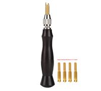 Sandalwood Handle Brass Head Leather Edge Creaser, 1.5mm-3mm Adjustable Edge Sealing Machine for Leathercraft, Compact Hand Tool with Ergonomic Design and 4 Replacement