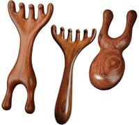 Sandalwood Scalp Massager 3 Pcs Wooden Scalp Massage Comb Set 6/5/2 Claw Deer Antlers Comb Portable Sandalwood Wide Tooth Combs Hair Combs Meridian Massages Tool for Women