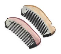 Sandalwood Small Comb Men's Household Portable Fish-shaped Comb Solid Wood Comb Unknotted Sandalwood Stitching Horn Comb Comb