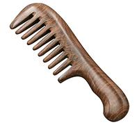 Sandalwood Wide Tooth Comb Curly Hair Portable Coarse Tooth Wooden Comb Hair Massage Tool Coarse