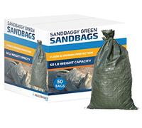 Sandbaggy - Heavy Duty Empty Sandbags For Flooding (14" X 26") - Poly Sand Bags - Flood Barrier, Weight, Construction, Earth Bag Homes - Reusable, UV Resistant - Tie Strings Attached (50 Bags)