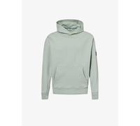 Sandbanks Mens Sage Brand-patch Crewneck Stretch-organic-cotton Hoody S