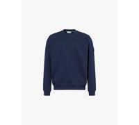 Sandbanks Mens Sandbanks Embroidered-Logo Crewneck Cotton Sweatshirt Navy M