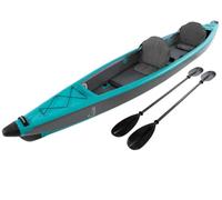 Sandbanks Style Explorer Double Dropstitch Inflatable Kayak 2 person High Pressure Leisure Stable Canoe Includes wheeled bag, Aluminium Paddle, Double Action Pump, Kayak Seat