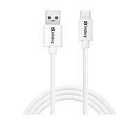 Sandberg 136-15 USB-C 3.1 to USB-A 3.0 Cable - 1m White High-Speed Data Lead