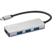 Sandberg USB-C Hub 1x USB 3.0 + 3x USB 2.0 Saver | 4 USB Data Ports | 1x USB 3.0 | 3x USB 2.0 | USB Extension for PC Laptop Computer | Portable USB-C Adapter Multiport without Power Adapter | SAVER