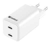 Sandberg 441-56 AC Charger - Dual USB-C PD65W EU Fast Charging Adapter